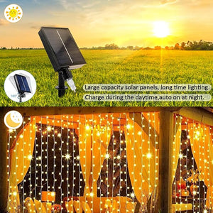 LUCES LED DECORATIVA CON PANEL SOLAR 25 M - DORADO