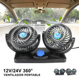 VENTILADOR DOBLE PARA AUTO 360°