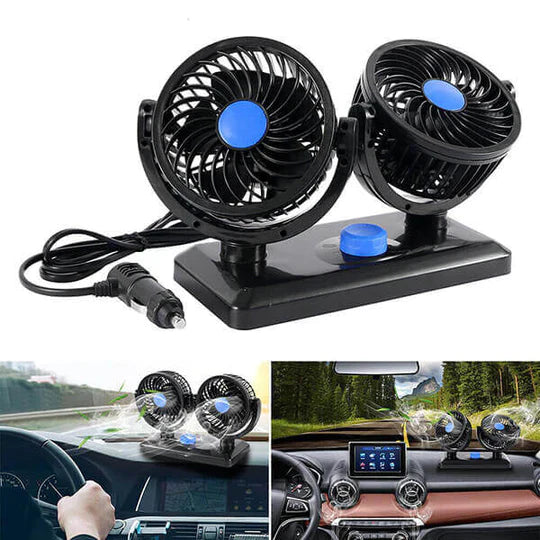VENTILADOR DOBLE PARA AUTO 360°