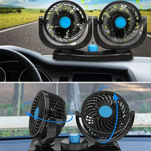 VENTILADOR DOBLE PARA AUTO 360°