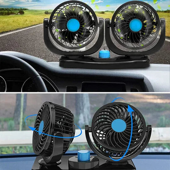 VENTILADOR DOBLE PARA AUTO 360°