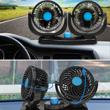 VENTILADOR DOBLE PARA AUTO 360°